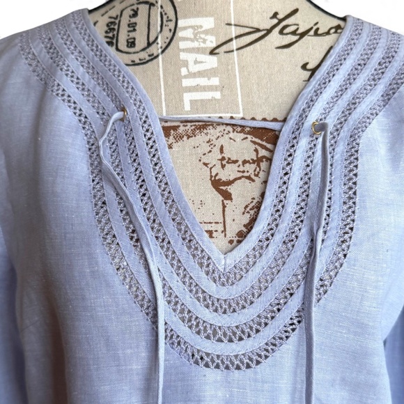 DB Life (Dana Buchman) 100% Linen Embroidered Tunic – Size S - Picture 2 of 6